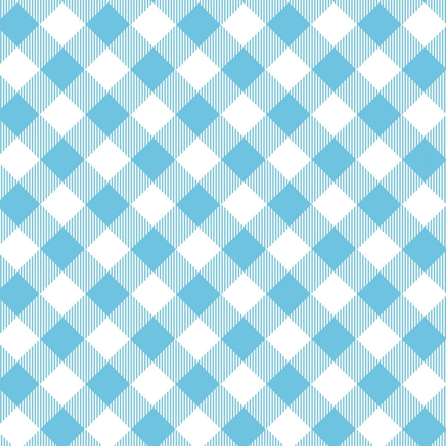 Priscilla's Pretty Plaids by Priscilla Blain Blue/White Bias Buffalo Check 9300-11 Cotton Woven Fabric