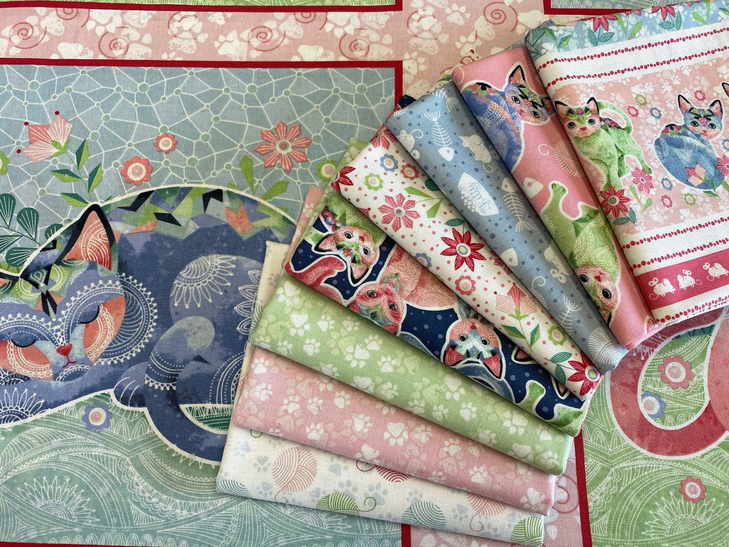 Fancy Cats by Nancy Archer Border Stripe 5297S-27 Cotton Woven Fabric