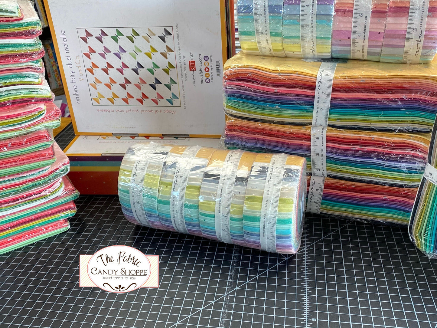 Ombre Fairy Dust by V & Co. 1/2 Yard bundle of 9 "Christmas" Colors 10871HYMC Factory Precut Cotton Woven