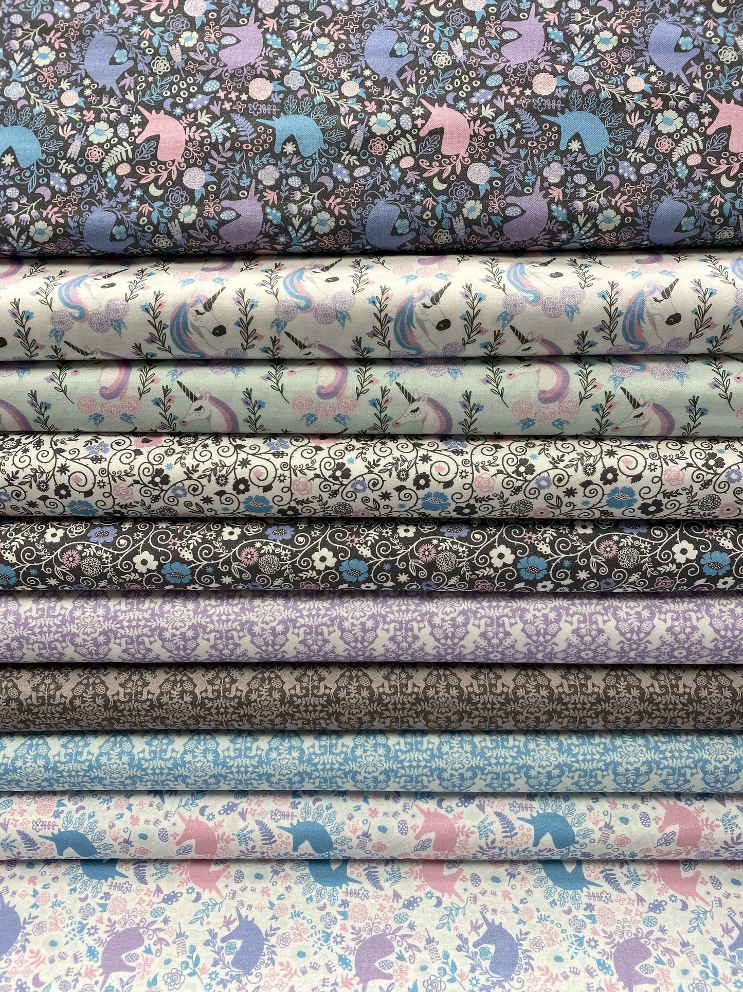 Enchantment by Brooke Glaser Elegant Unicorns White 77190101-1 Cotton Woven Fabric