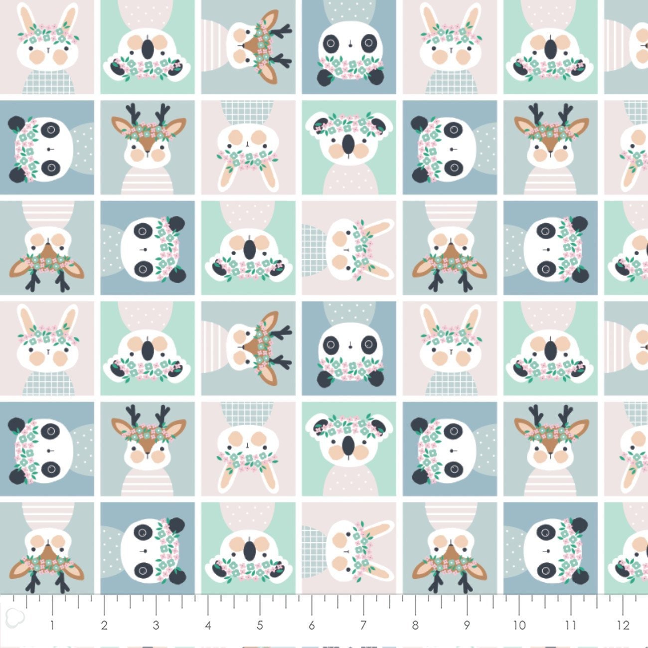 Floral Menagerie Playful Animal Block Printed Flannel by CDS 21192303B-01 Multi Cotton Flannel Fabric