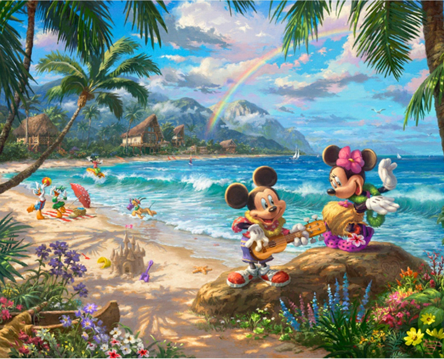 Disney Dreams Collection by Thomas Kinkade Studios 2 DS-2049-9C-1 In Hawaii Digitally Printed Cotton Woven Panel