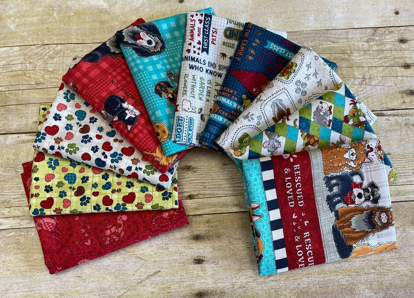 Rescued and Loved Small Critter Stone 9394-42 Cotton Woven Fabric