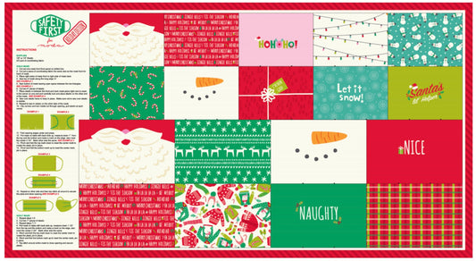 24" Panel Safety First Craft/Mask by Stacy Iest Hsu 20771 200 thread count Cotton Woven Panel