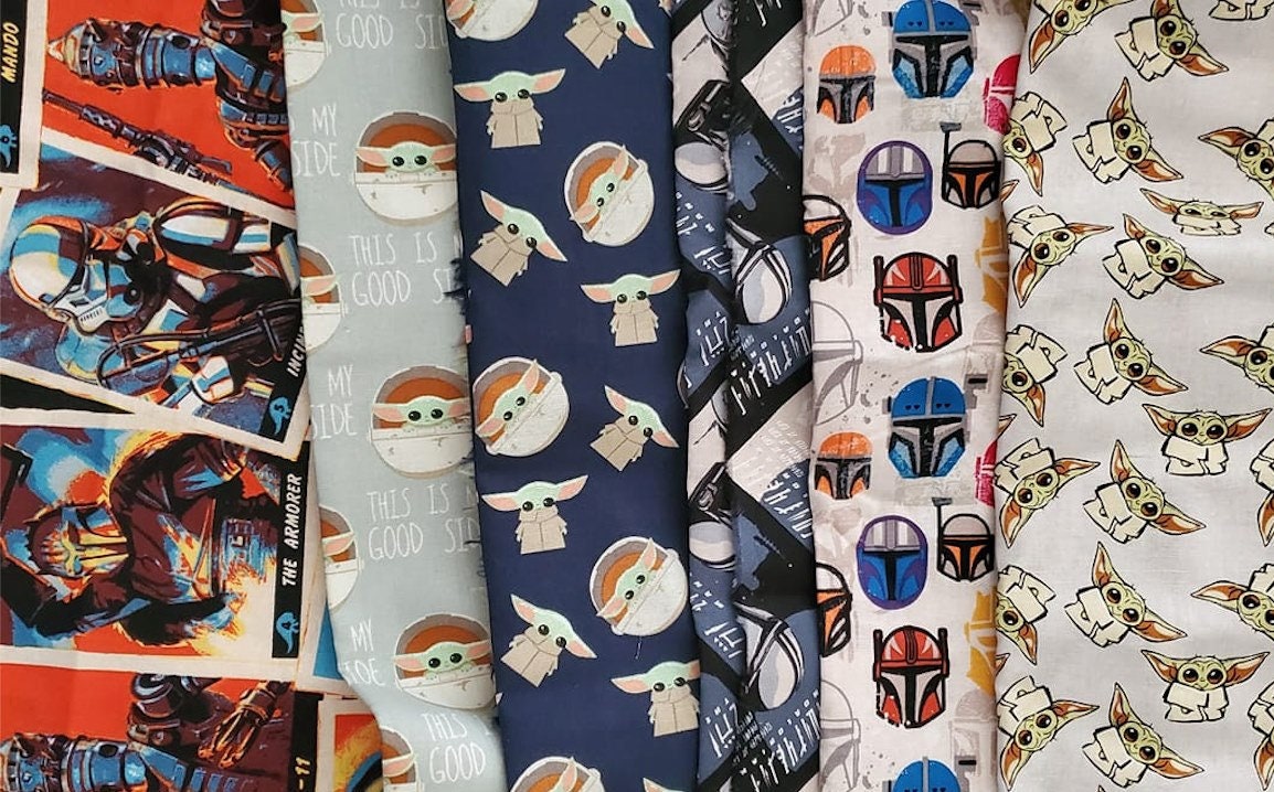 Licensed Star Wars The Mandalorian Grey Tossed Baby Yoda 73800104JAS Cotton Woven Fabric