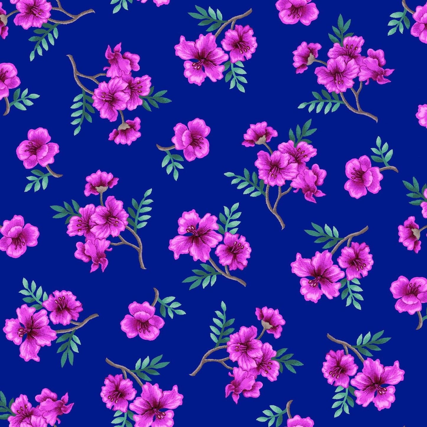 Tropical Gardens by Katya Rozz Small Floral Blue TROG4305-B Cotton Woven Fabric