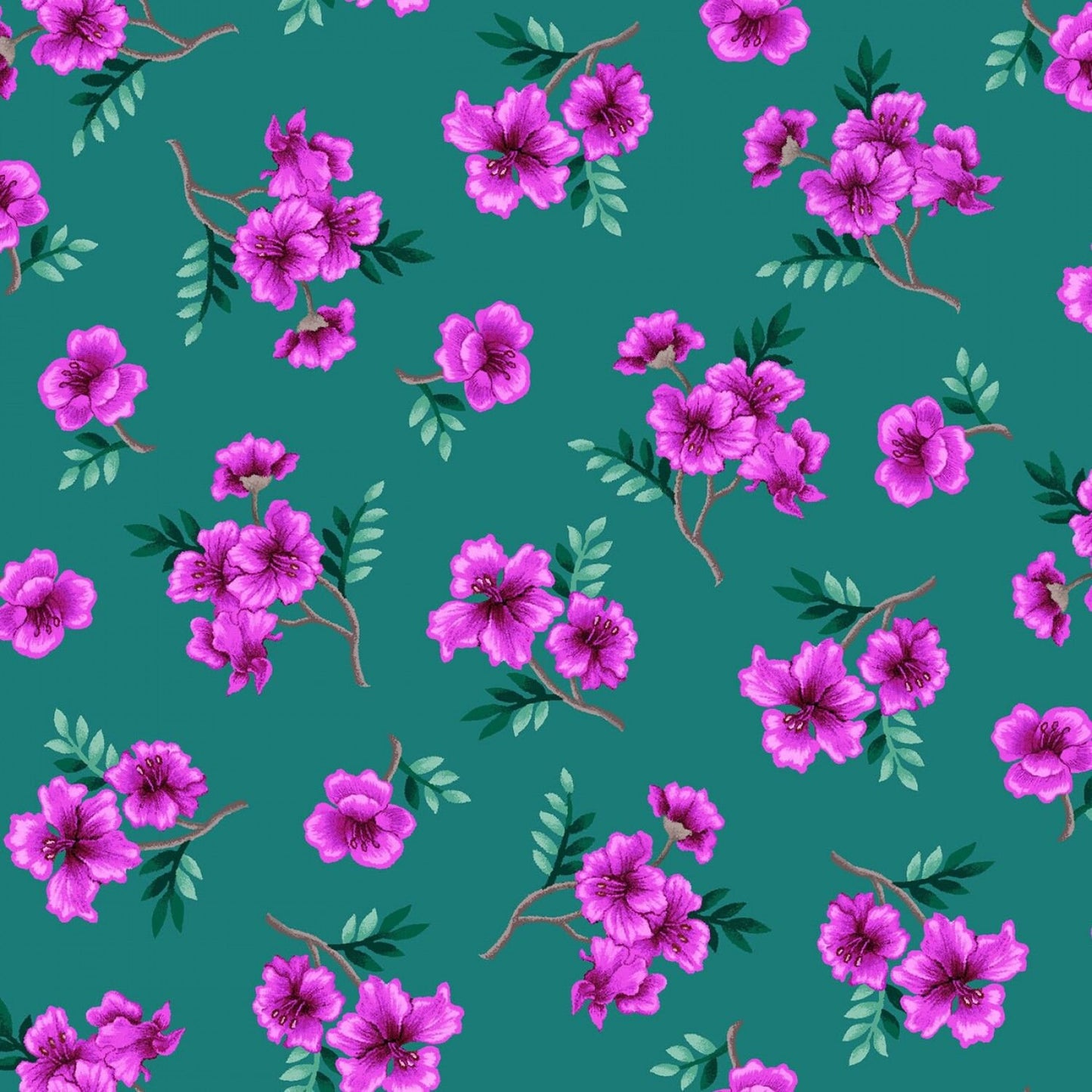 Tropical Gardens by Katya Rozz Small Floral Green TROG4305-GG Cotton Woven Fabric