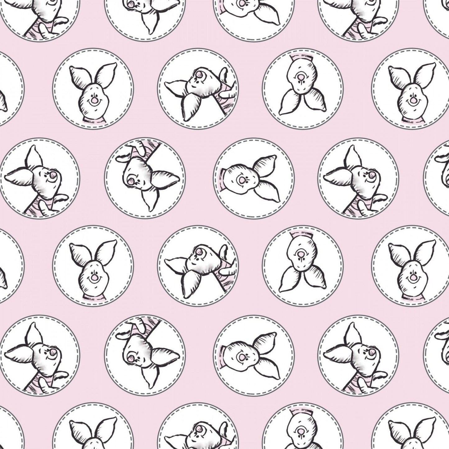Licensed Winnie The Pooh Classic Piglet Pale Pink 85430507-1 Cotton Woven Fabric