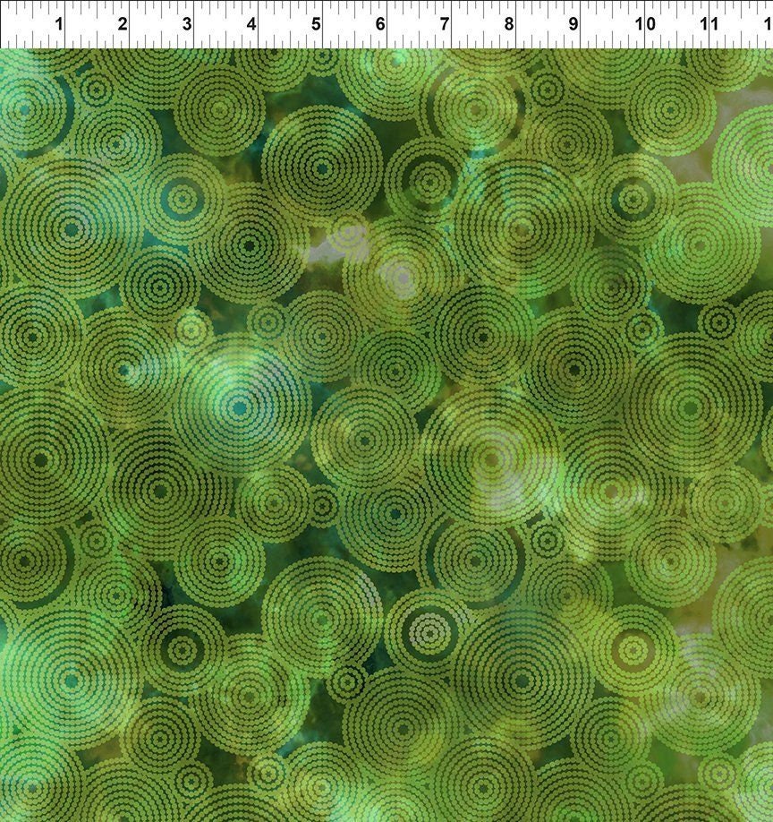 Floragraphix V by Jason Yenter Circles Green 8fge-2 Cotton Woven Fabric