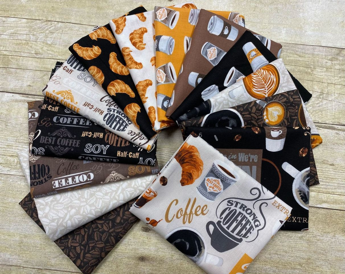 Coffee Shop by Whistler Studios Words Grey 52261-3 Cotton Woven Fabric