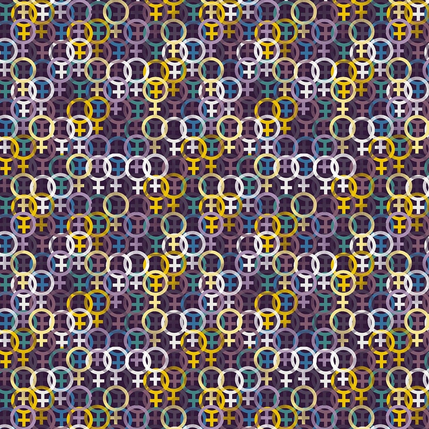 Votes for Women by Sandra Sider Venus Symbol Small 12318B-99 Digitally Printed Cotton Woven Fabric