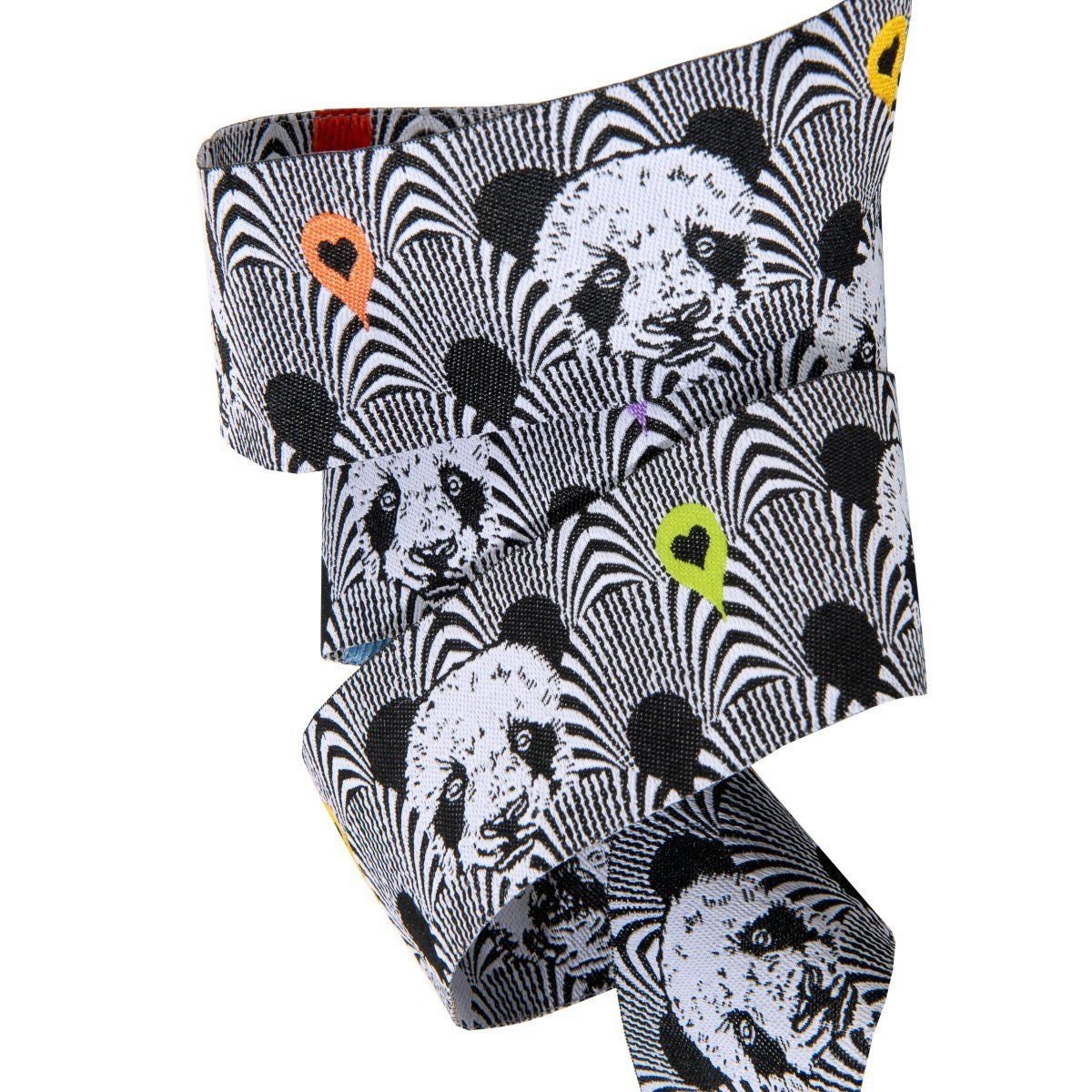 Tula Pink Linework Ribbon Collection 1.5" Panda Lovers TK 61/38mm col 1 Priced per yard Woven Ribbon