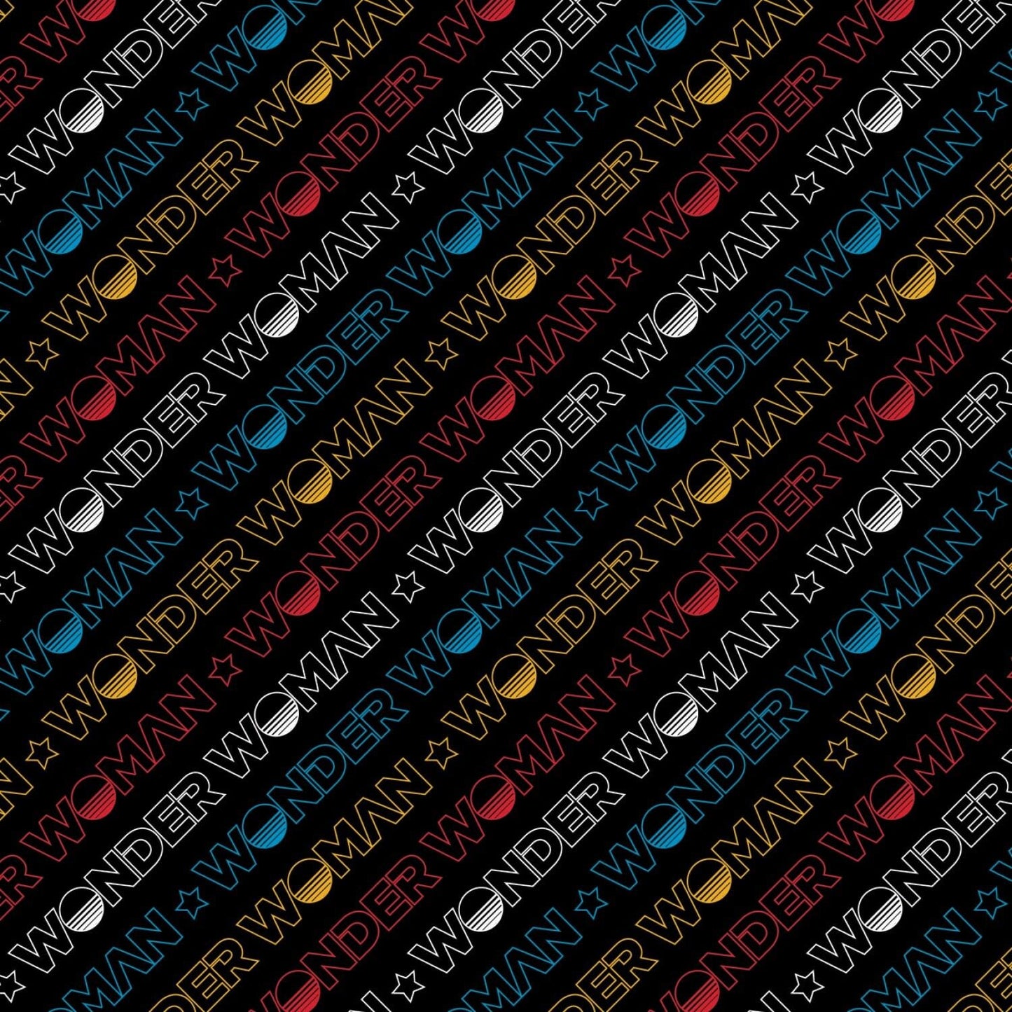 Licensed Wonder Woman 1984 80's Logo Black 23400826-1 Cotton Woven Fabric
