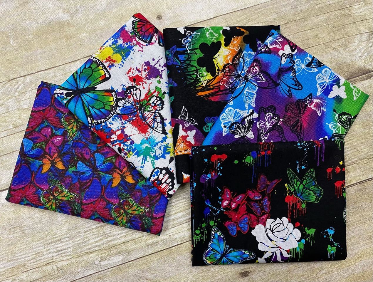 Butterflies in Flight Butterfly Drops of Color 10345 Cotton Woven Fabric