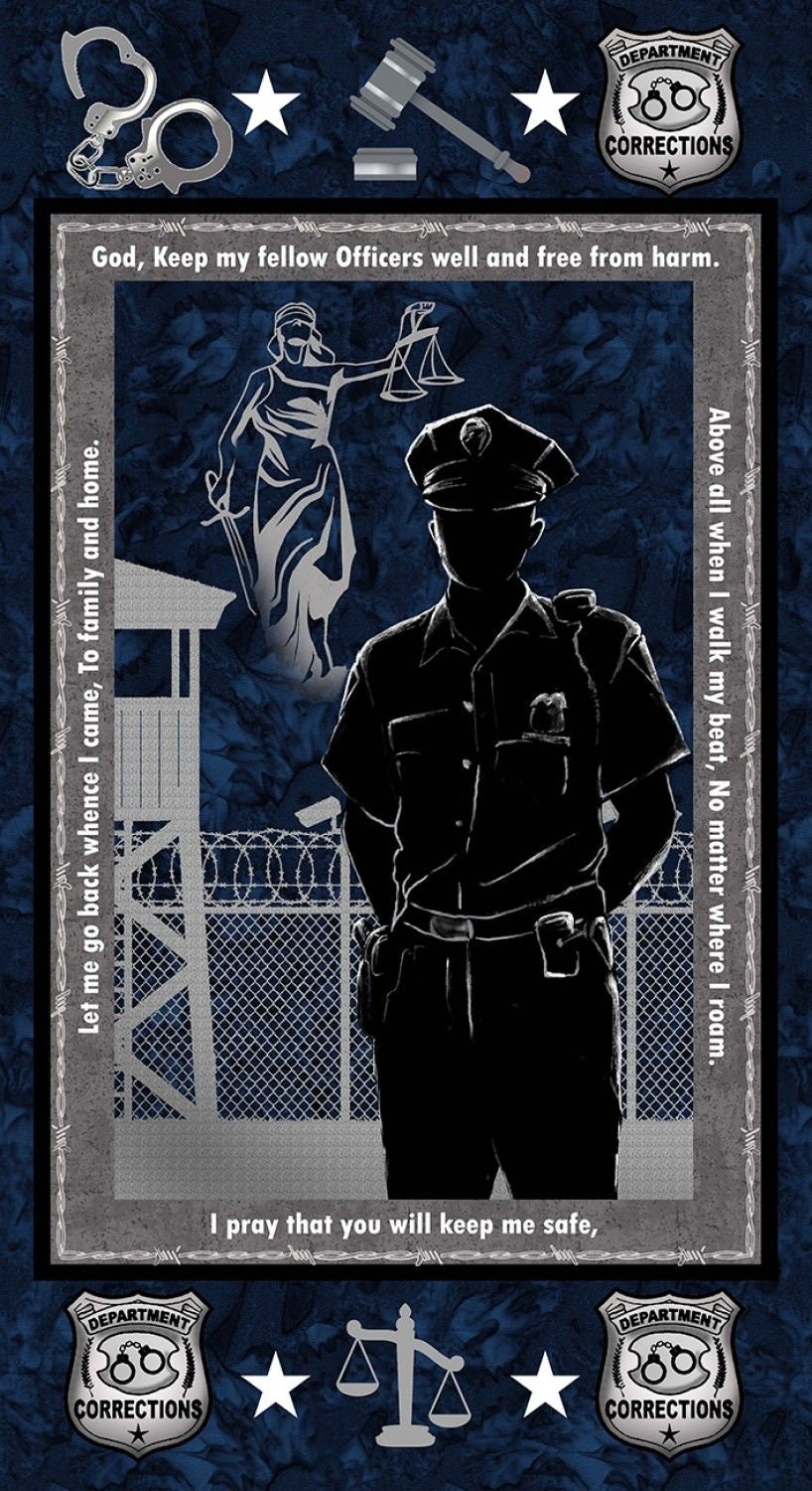 Corrections Officer 24" Panel 1195CO Cotton Woven Panel