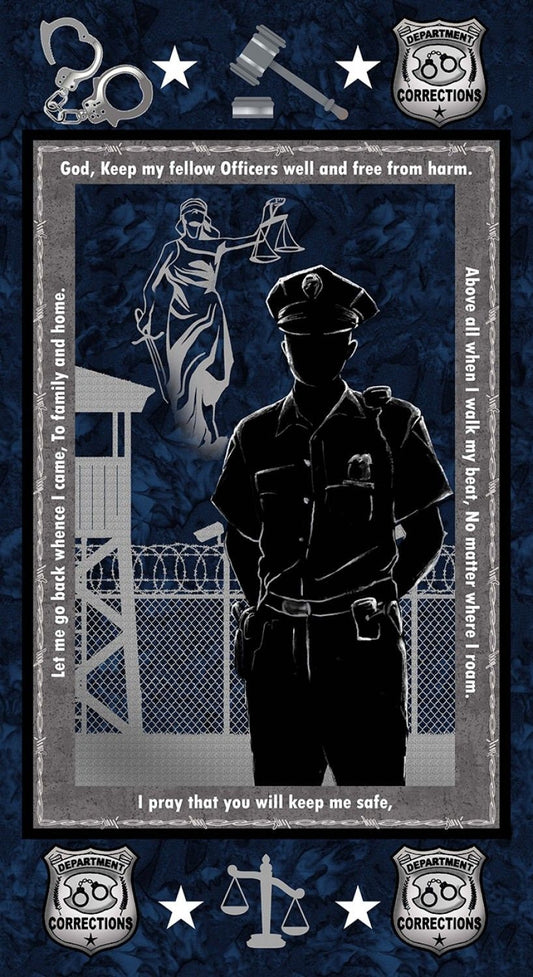 Corrections Officer 24" Panel 1195CO Cotton Woven Panel