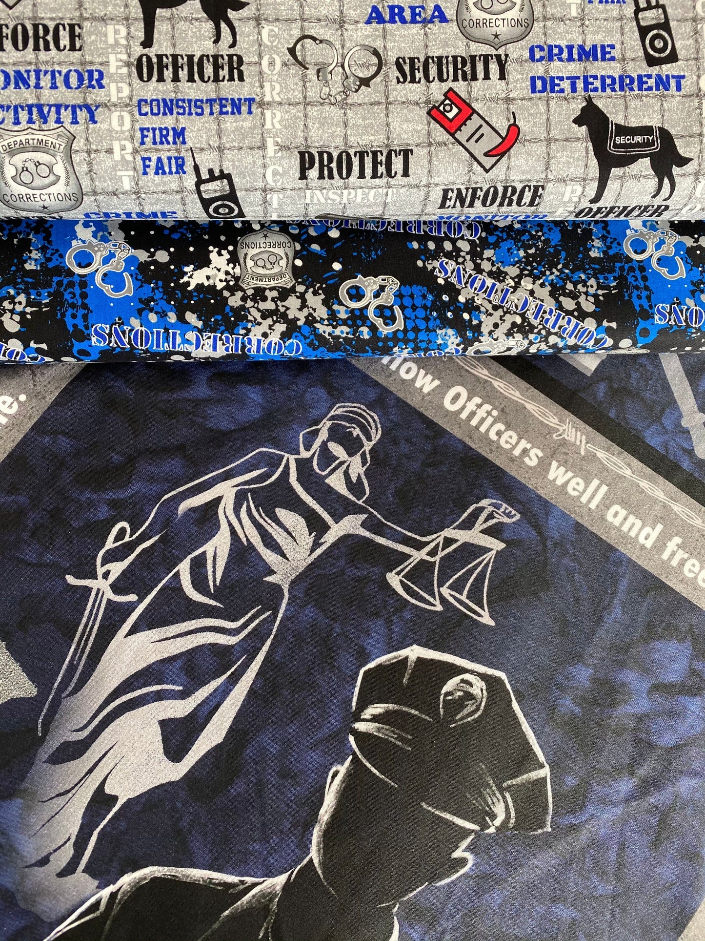 Corrections Officer 24" Panel 1195CO Cotton Woven Panel