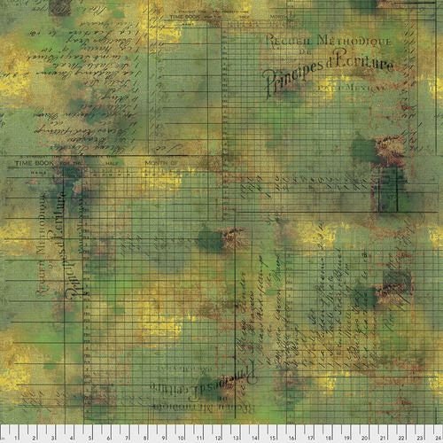 Abandoned by Tim Holtz Eclectic Elements Principal Methods Moss PWTH132.MOSS Cotton Woven Fabric