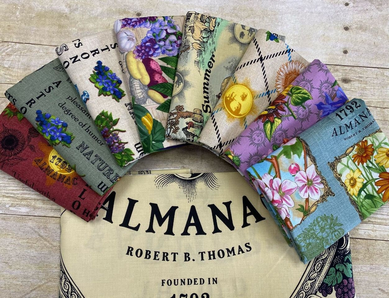 Old Farmer's Almanac Floral Floral Sundial Allover 10328 Cotton Woven Fabric