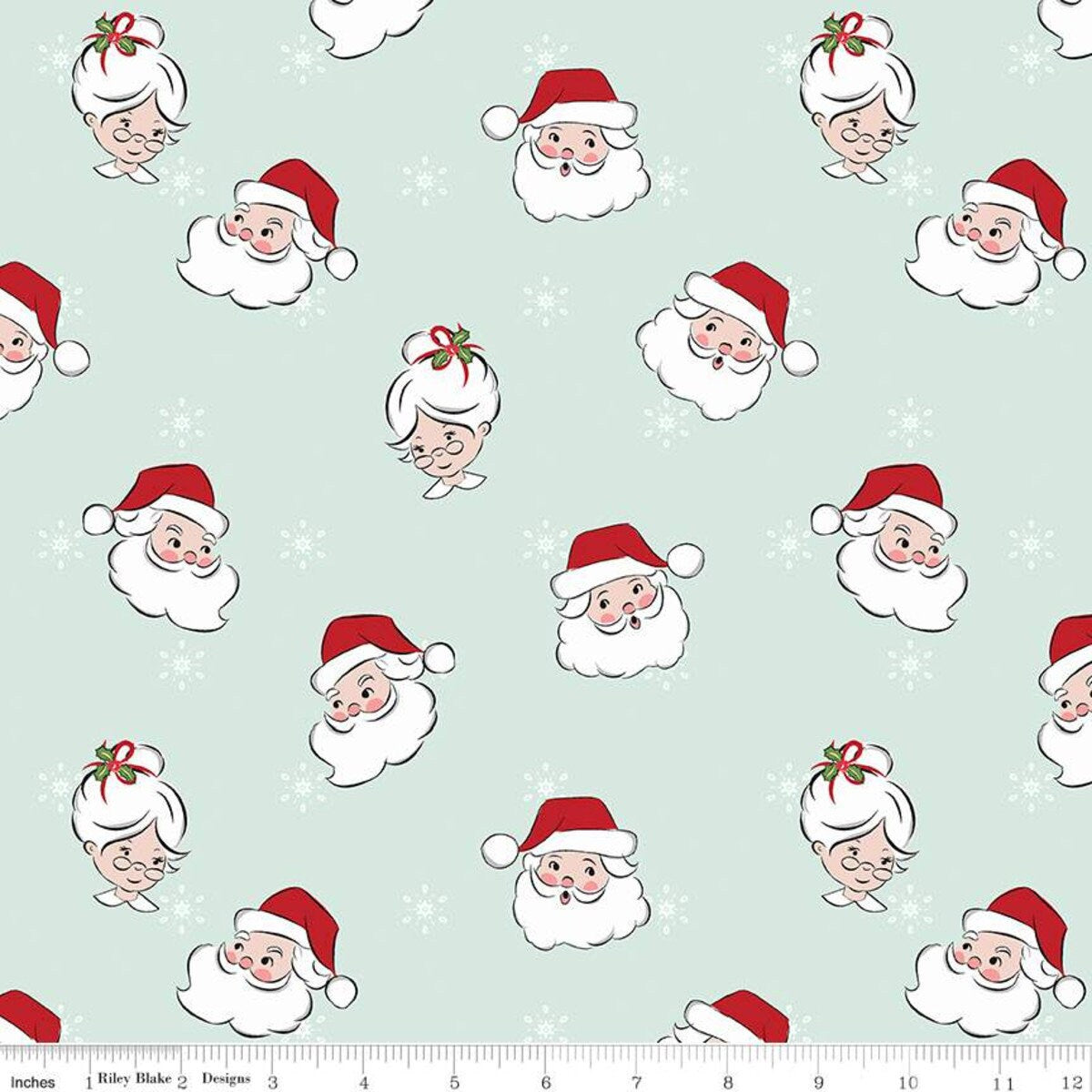 Santa Claus Lane by Melissa Mortenson of Polka Dot Chair Main Pink C9610-MINT Cotton Woven Fabric