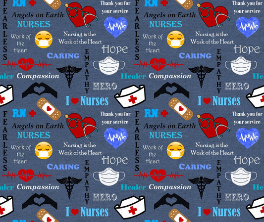 Nurse Hero Allover Denim 10321 Cotton Woven Fabric