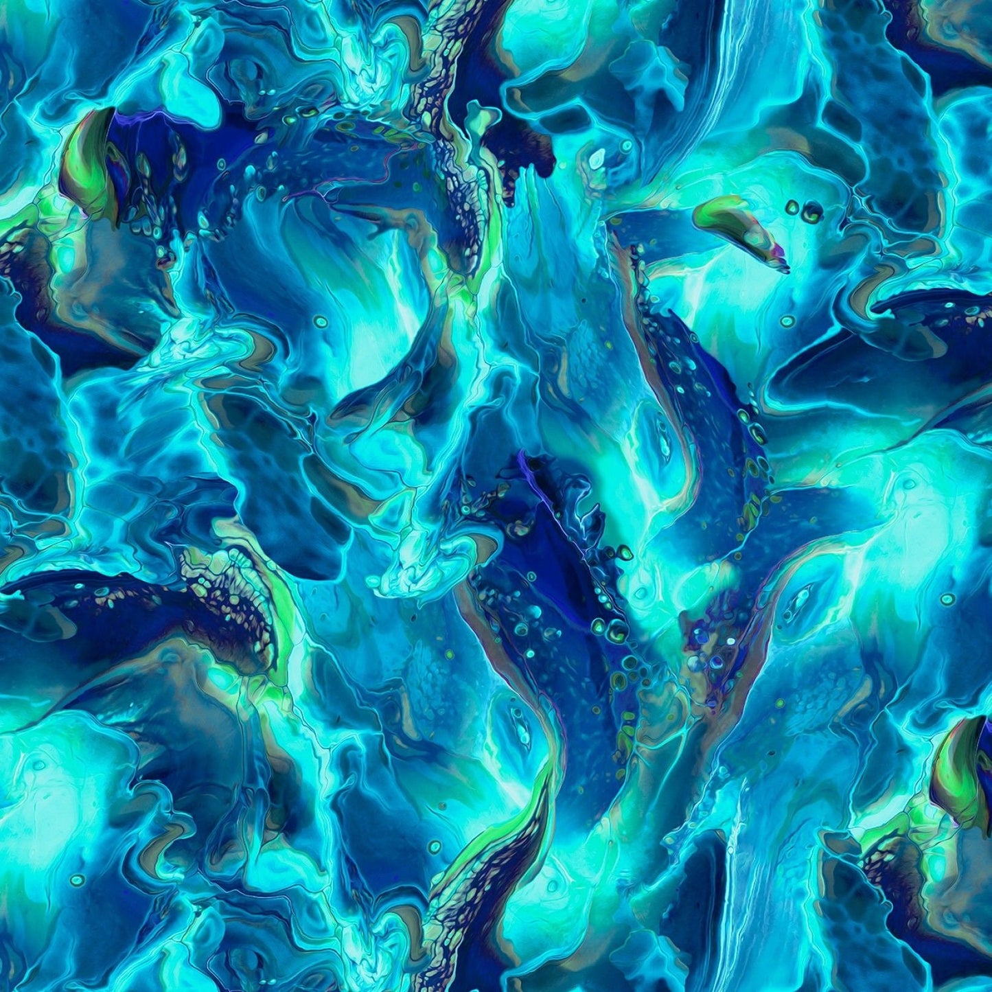 Fluidity 2 by PDR Waves Blue/Teal FLU24310-BT Cotton Woven Fabric
