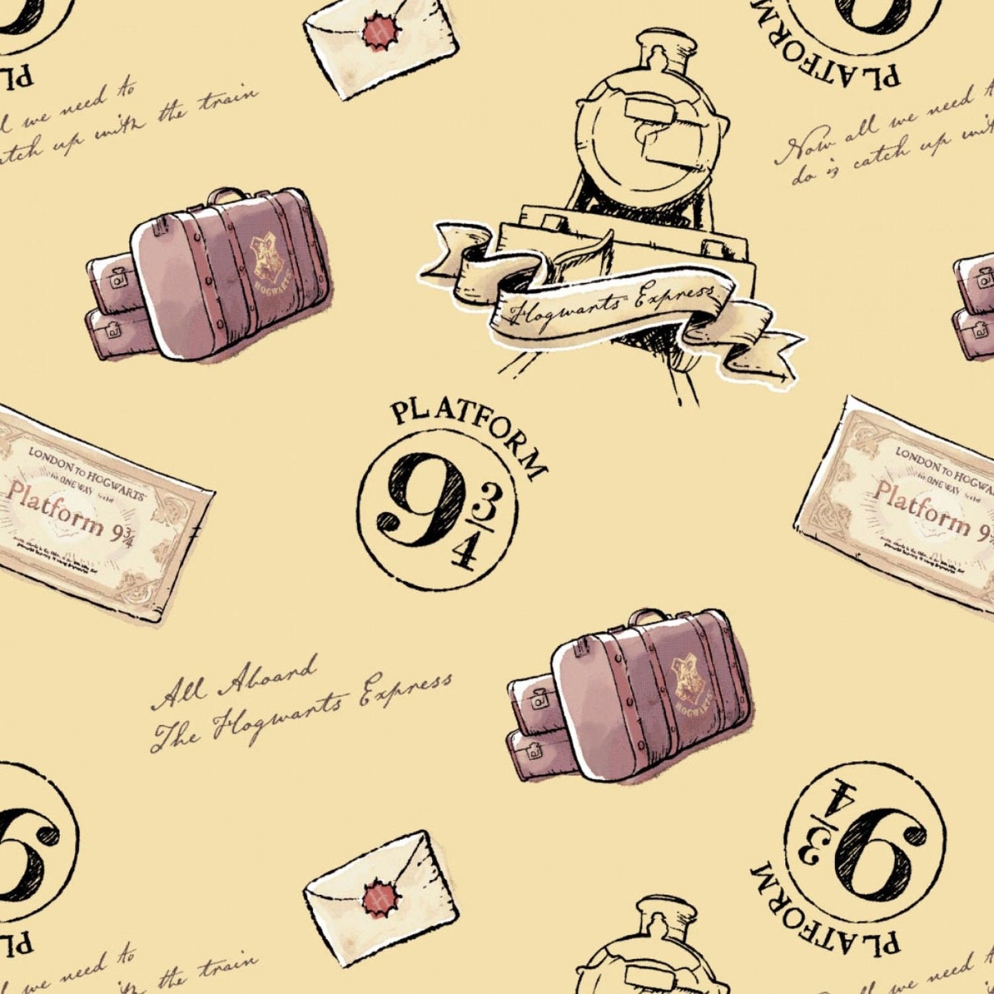 Licensed Harry Potter 2020 Hogwarts Express 23800600-2 Cotton Woven Fabric