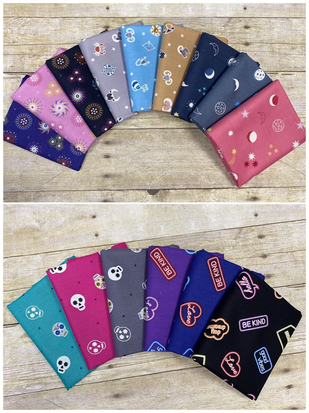 Small Things Glow Sugar Skulls on Grey SM40-3 Glow in the Dark Cotton Woven Fabric