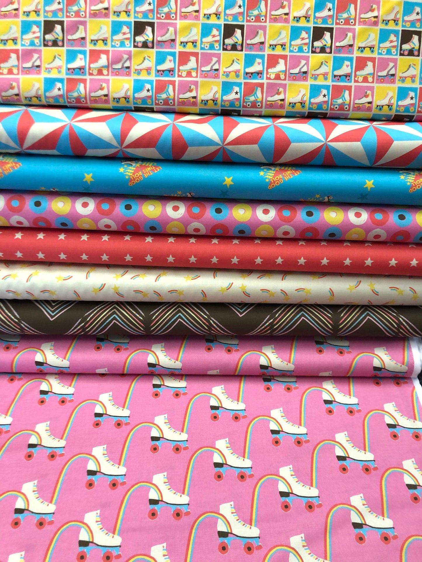 Let the Good Times Roll by Lysa Flower Collection Roller Skate Red 120-21763 Cotton Woven Fabric