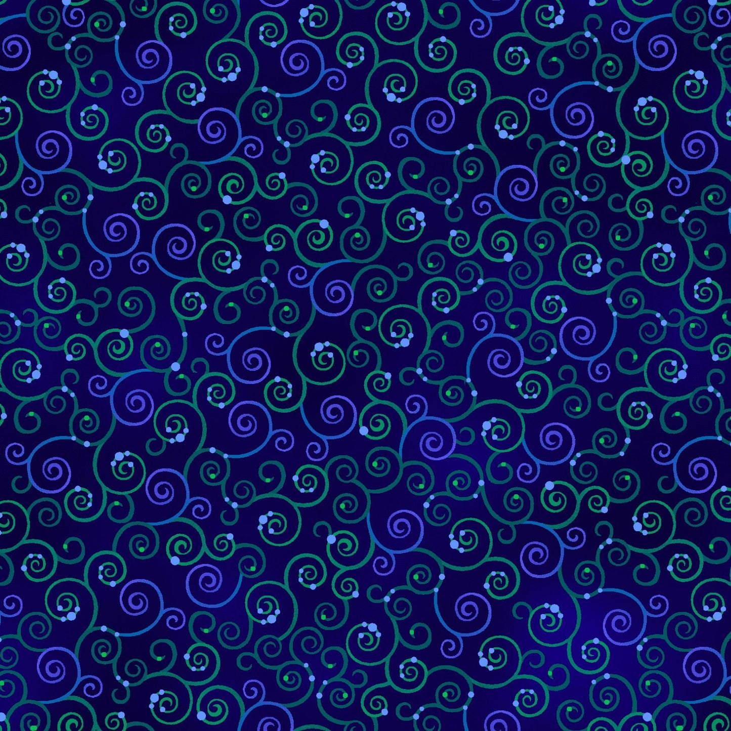 Blooming Paisleys by Art Loft Scroll Indigo 5605-77 Digitally Printed Cotton Woven Fabric