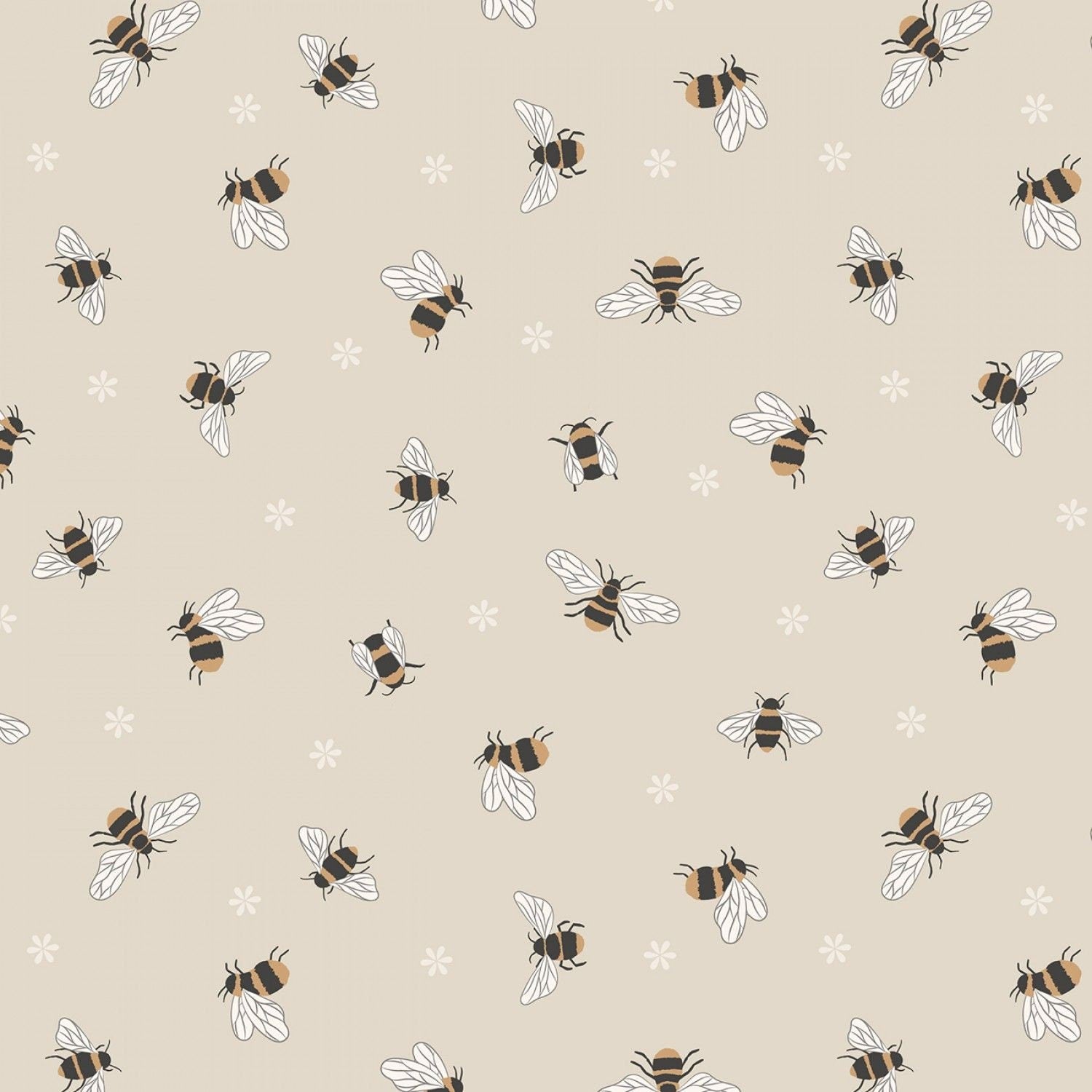 Queen Bee Bees on Dark Cream A503.1 Cotton Woven Fabric – The Fabric Candy  Shoppe