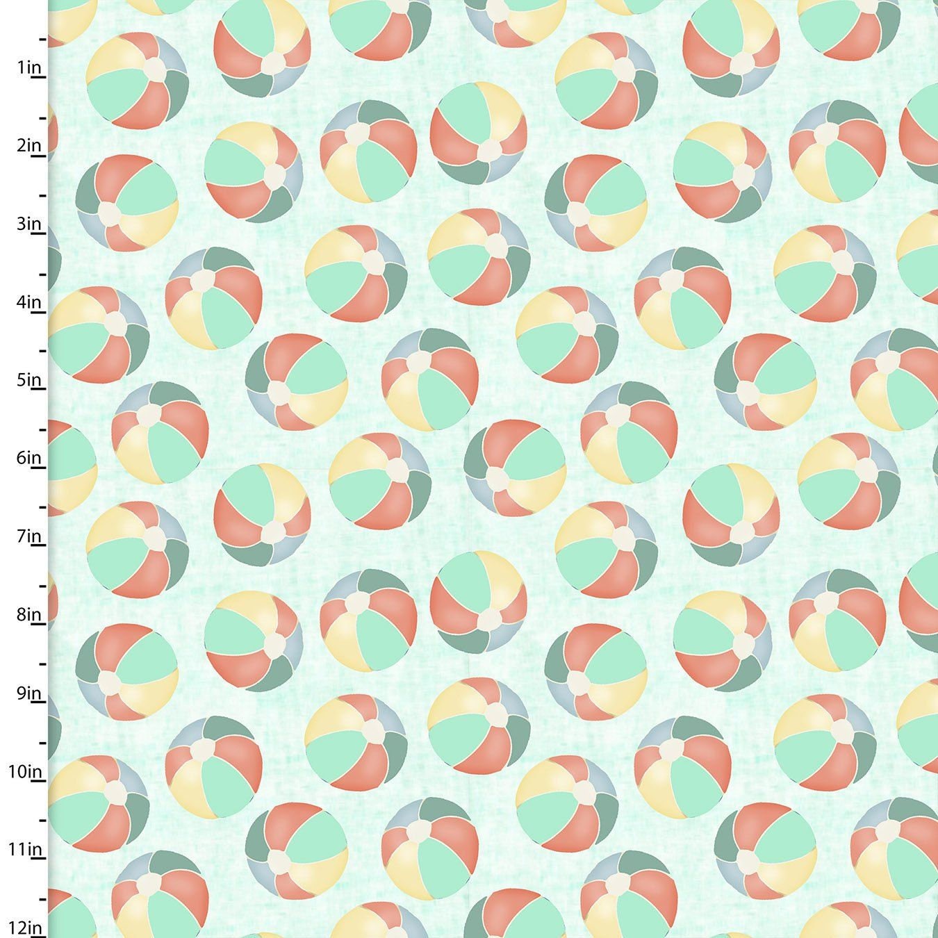 Beach Travel by Beth Albert Beach Balls Turquoise 17340-TRQ Cotton Woven Fabric