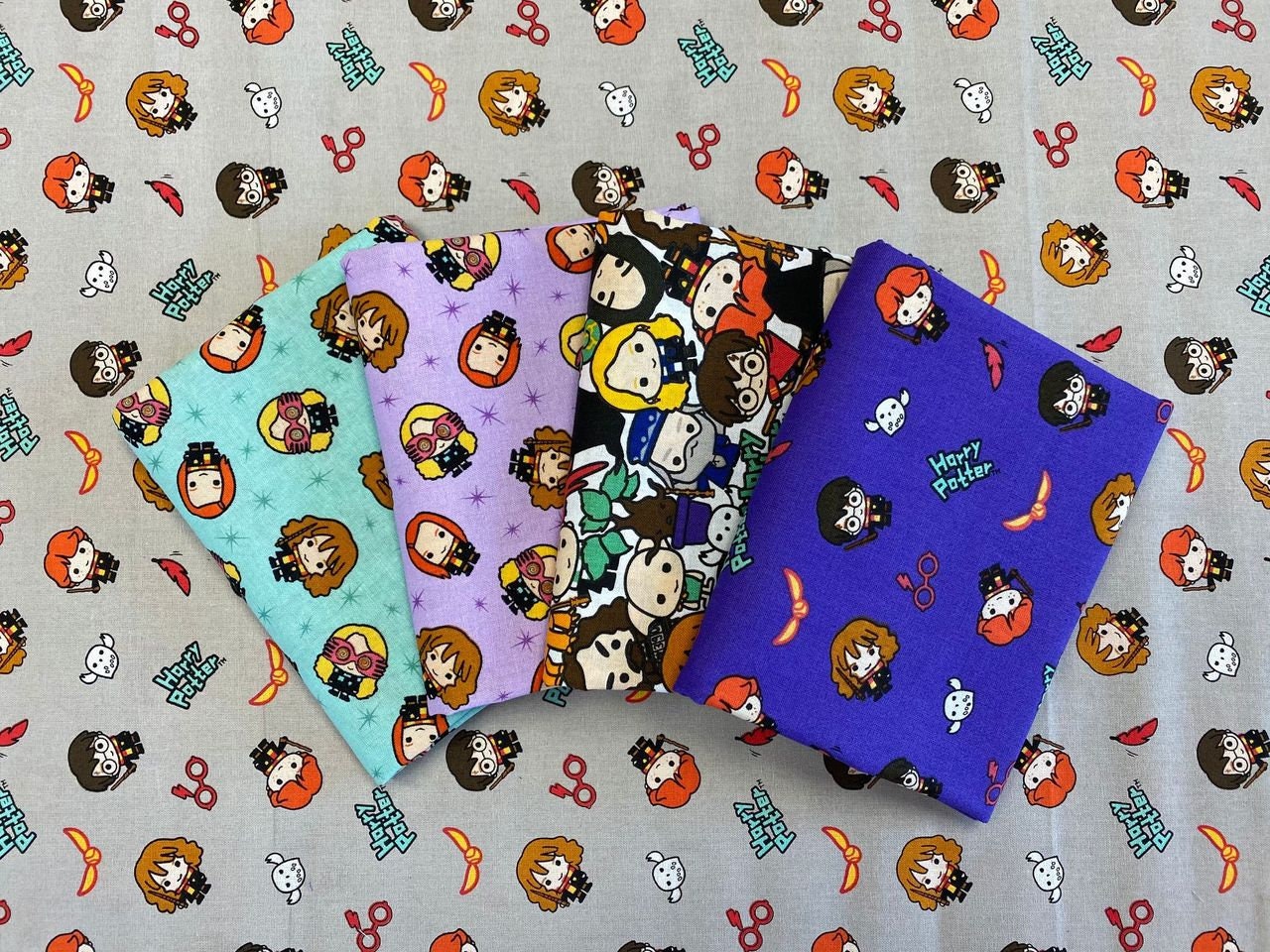 Licensed Harry Potter Kawaii Trio Toss Grey 23800673-6 Cotton Woven Fabric