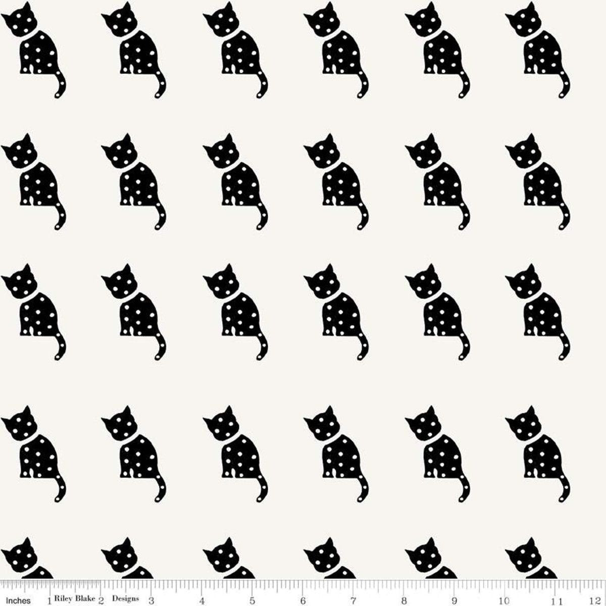 Old Made by J. Wecker Frisch Cat Stamp White C10599-WHITE Cotton Woven Fabric