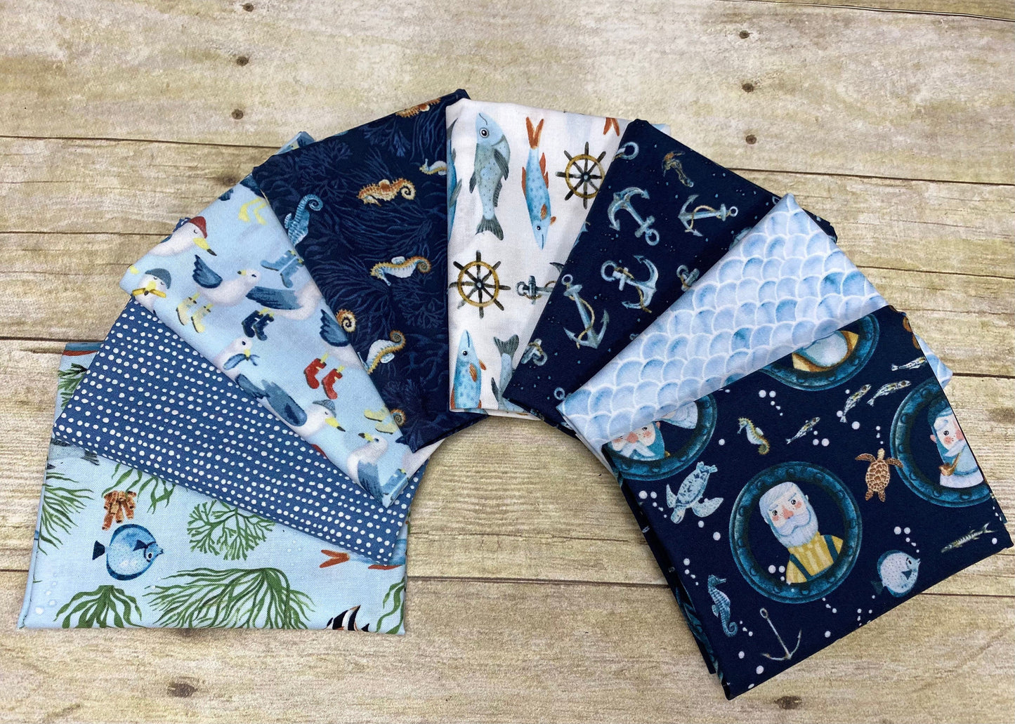 Hook Line & Sinker Carp E Diem White STELLA-1801 Cotton Woven Fabric