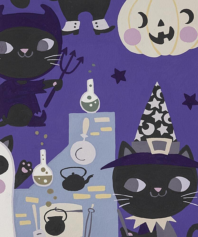 Haunted House Costume Kitty Blue Purple 8829c Cotton Woven Fabric