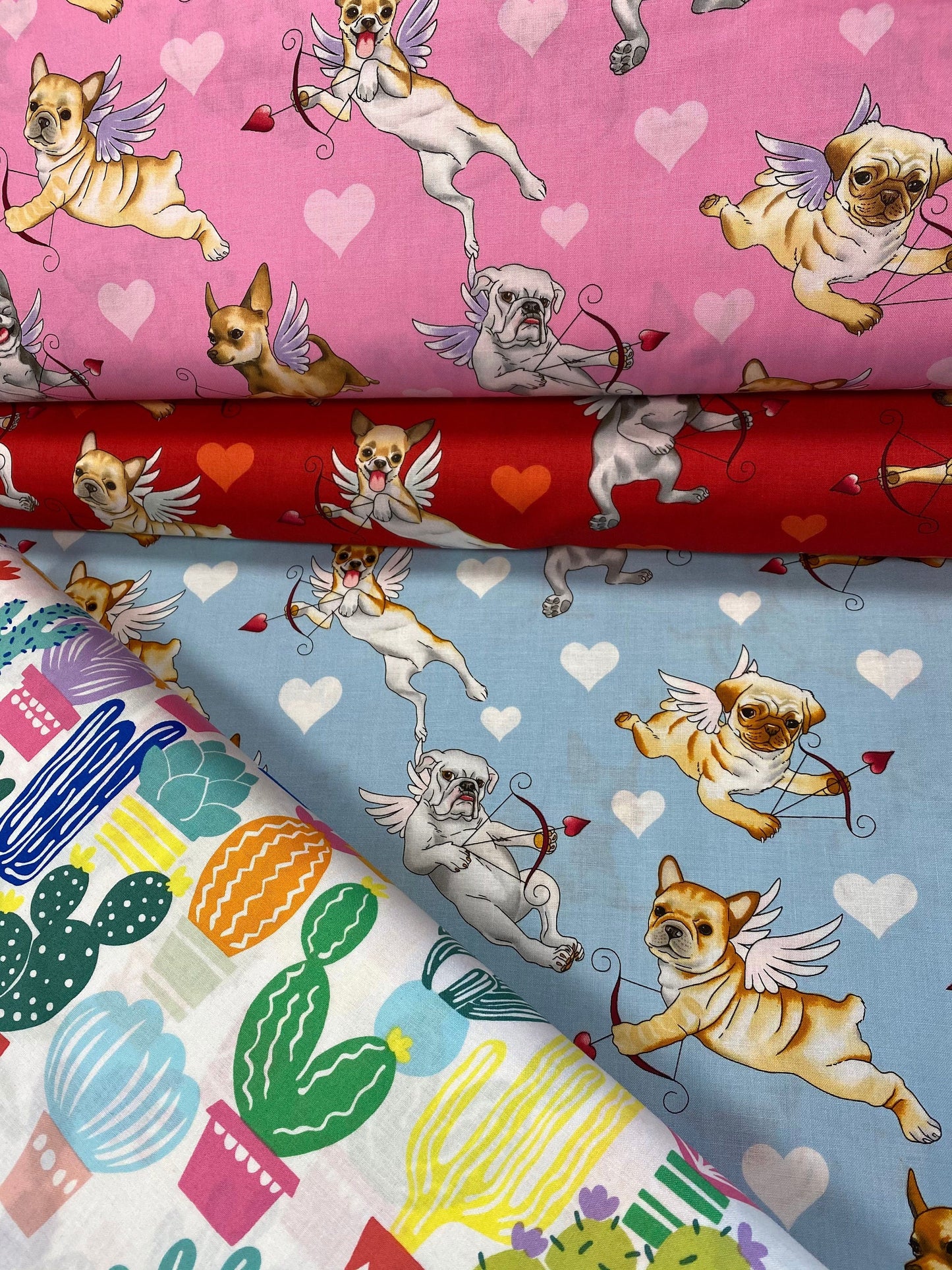 Nicole's Prints Puppy Love 8851A Pink Cotton Woven Fabric