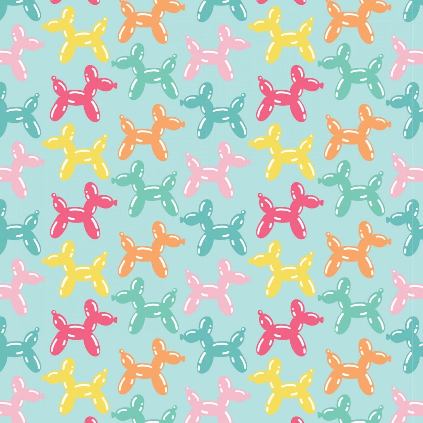 Be The Rainbow Balloon Animals Blue Bright 21200409-2  Cotton Woven Fabric