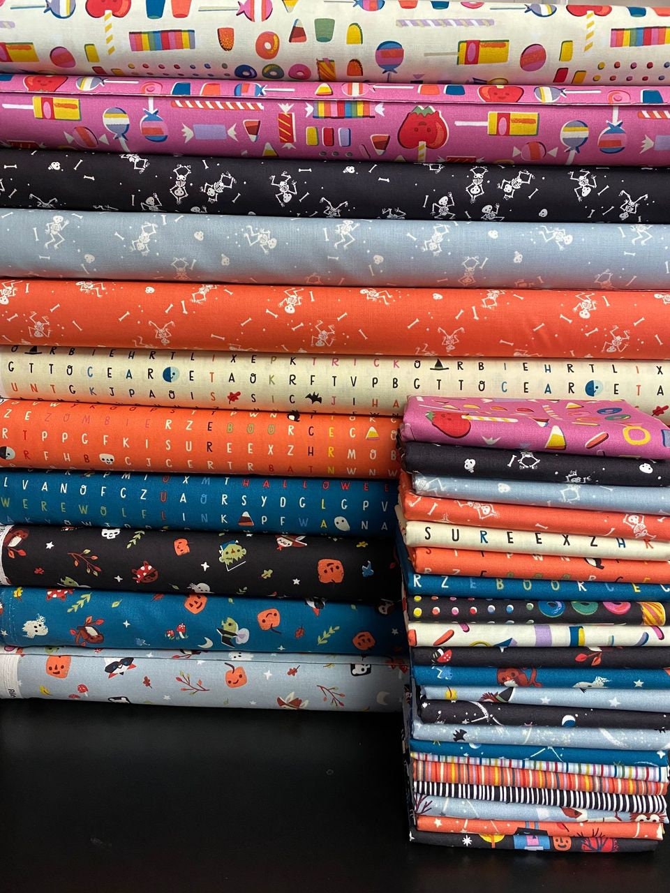 Tiny Treaters by Jill Howarth Toss Charcoal GC10481-CHARCOAL Glow in the Dark Cotton Woven Fabric