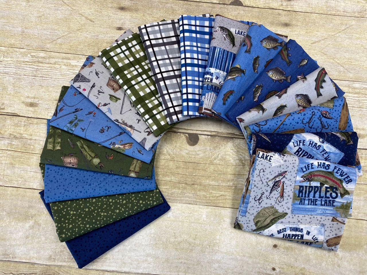 At The Lake by Tara Reed Fish Navy C10552-NAVY Cotton Woven Fabric