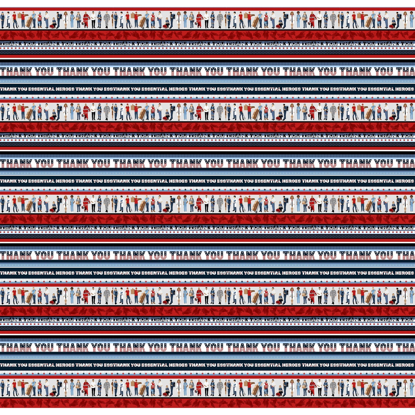 Essential Heroes Thank You Stripe Patriotic 5651-78 Cotton Woven Fabric