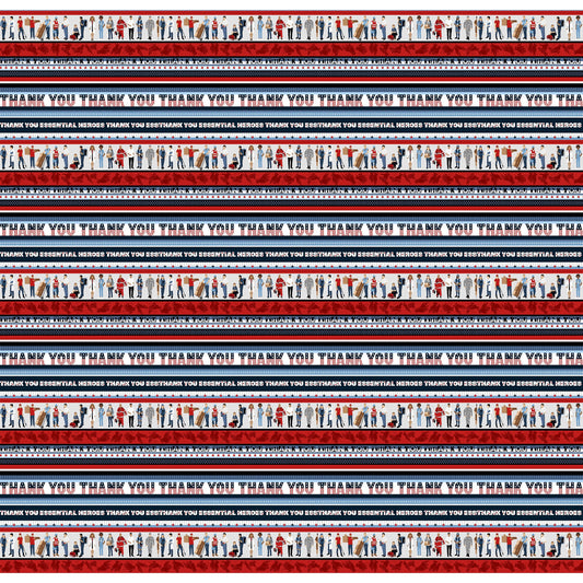Essential Heroes Thank You Stripe Patriotic 5651-78 Cotton Woven Fabric