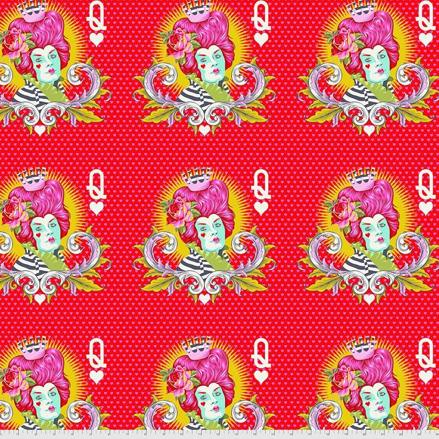 Tula Pink Curiouser & Curiouser 26" Panel (3 Rows as shown) The Red Queen Wonder PWTP160.WONDER Cotton Woven Fabric