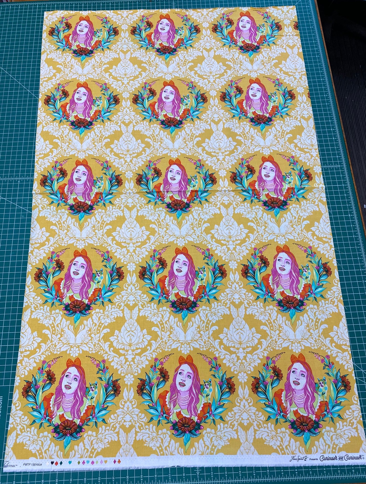 Tula Pink Curiouser & Curiouser 26" Panel (3 Rows as shown) Alice Sugar PWTP159.SUGAR Cotton Woven Fabric