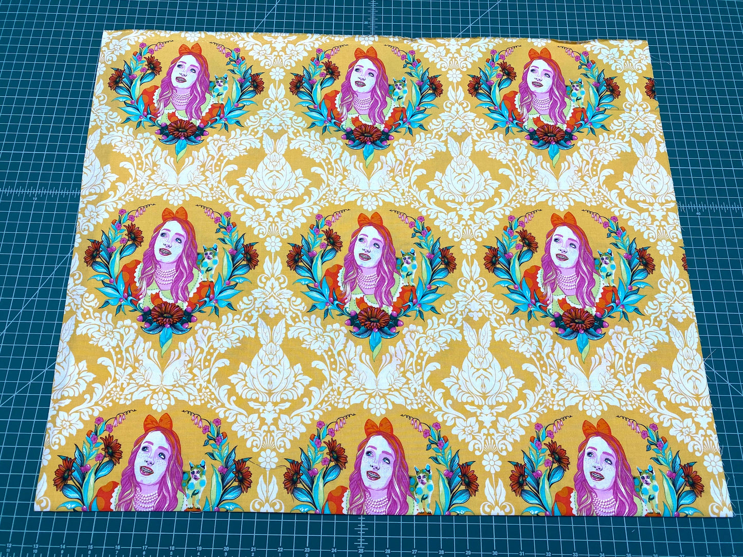 Tula Pink Curiouser & Curiouser 26" Panel (3 Rows as shown) Alice Sugar PWTP159.SUGAR Cotton Woven Fabric