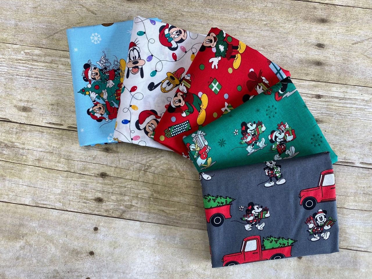 Licensed Disney Mickey & Friends Christmas Christmas Day Green 717516470715 Cotton Woven Fabric