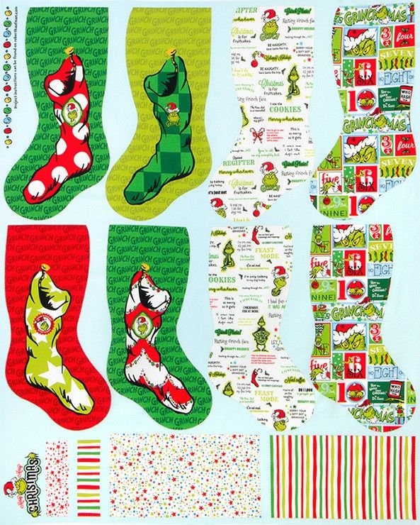 Licensed How the Grinch Stole Christmas 36" Panel ADE-20276-223-Holiday Cotton Woven Panel