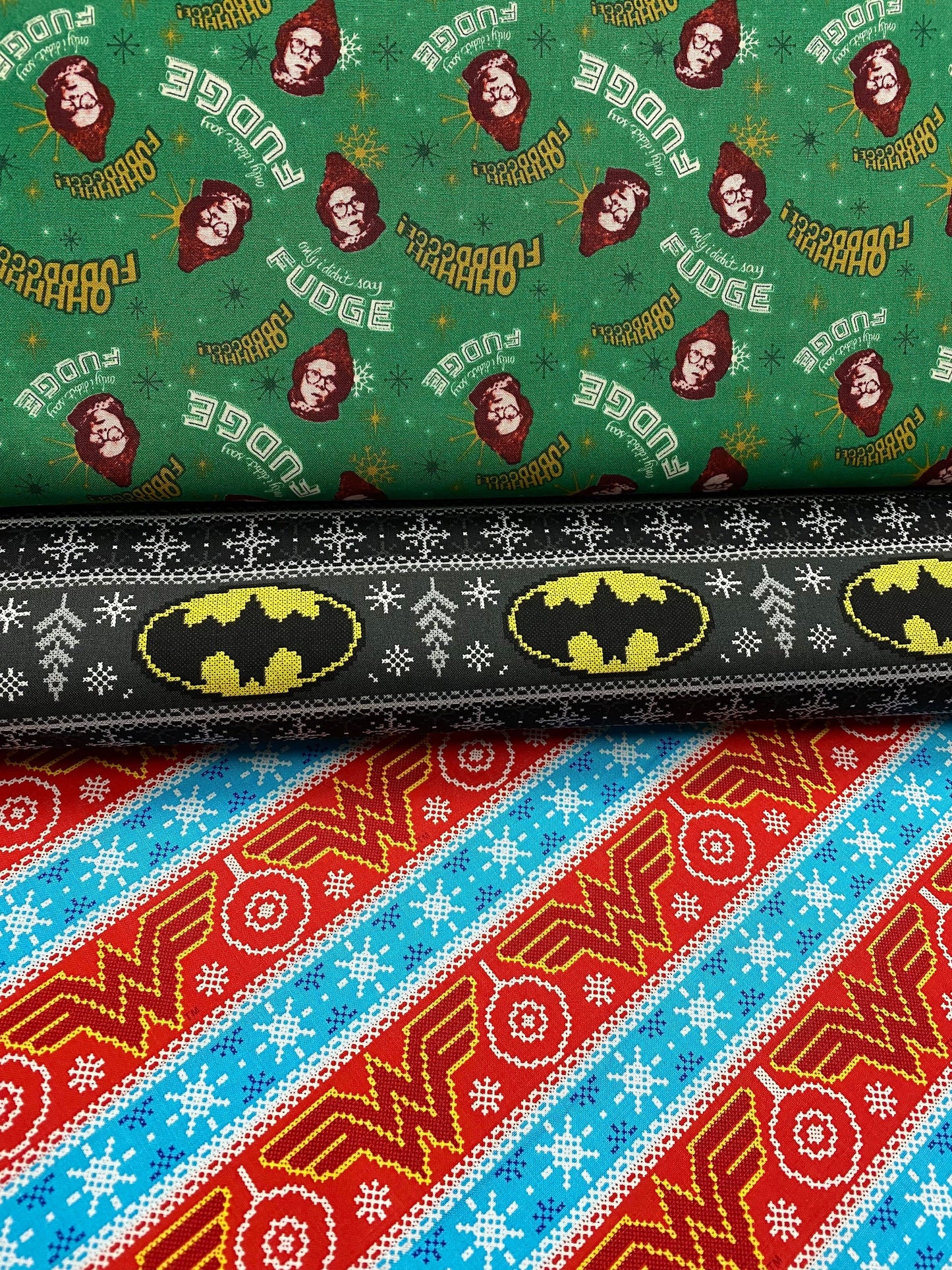 Character Winter Holiday 2 Licensed Fair Isle Wonder Woman 23421490-1 Cotton Woven Fabric
