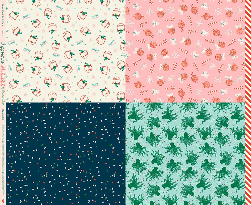 Peppermint Please by Sarah Watts 36" Panel Wrap RS2042-11 Cotton Woven Panel