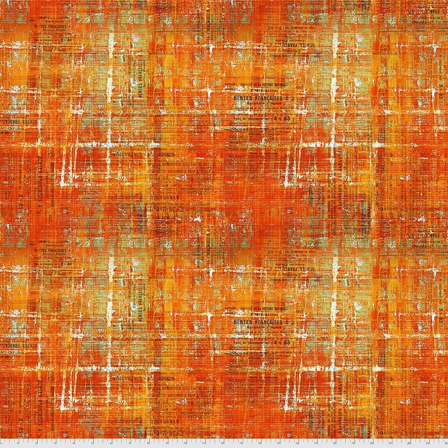 Abandoned 2 by Tim Holtz Eclectic Elements Scraped Layers Sienna PWTH144.SIENNA Cotton Woven Fabric